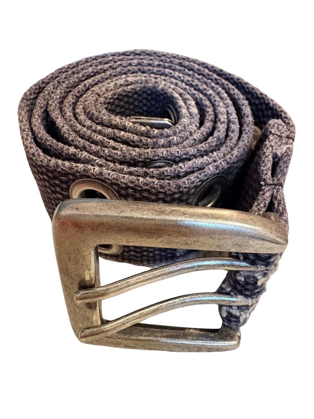 Purple Cotton Grommet Belt M/L Double Prong Buckle Utility Grunge Y2K